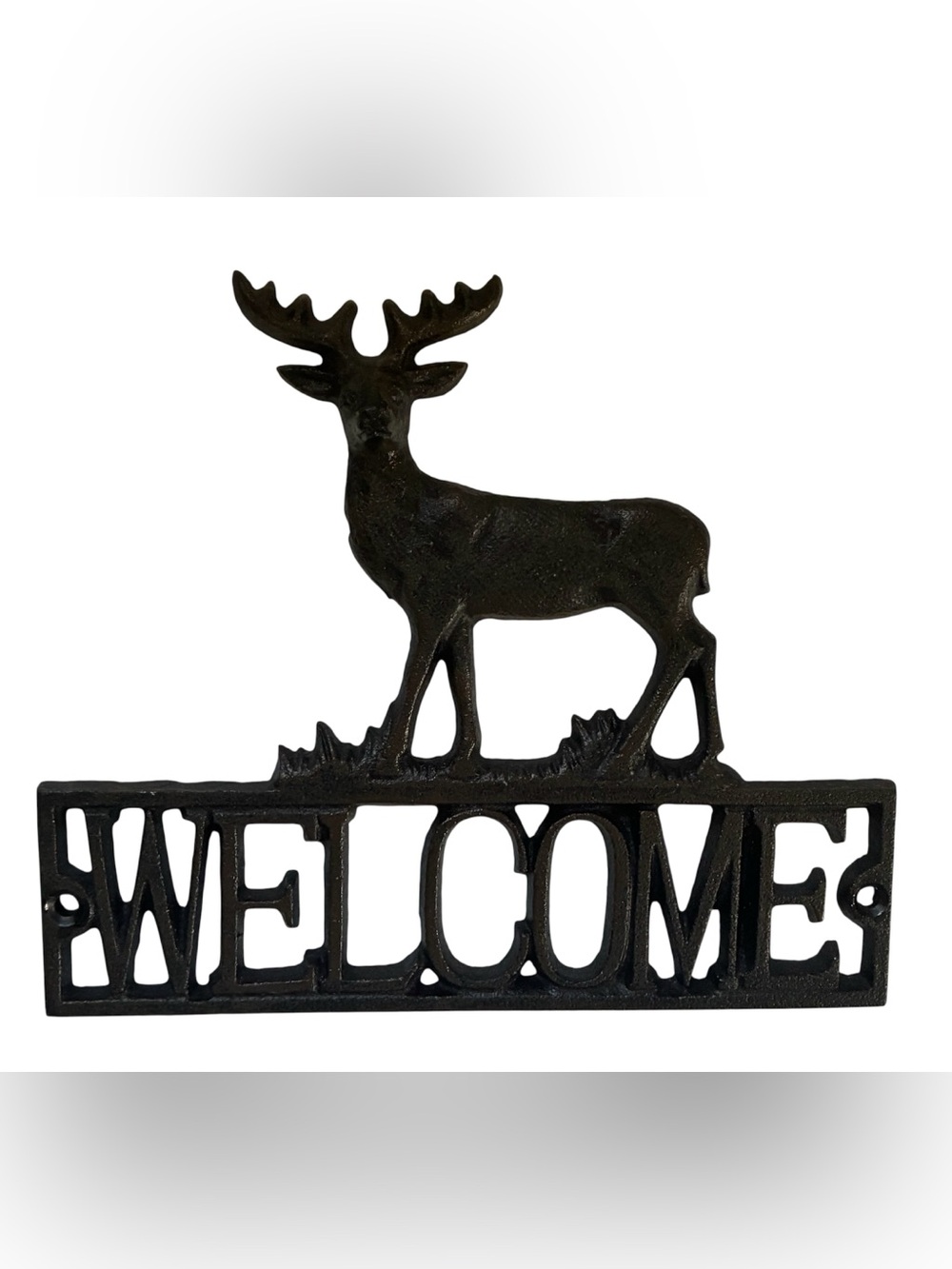 CAST IRON DEER ‘WELCOME’ SIGN RUSTIC